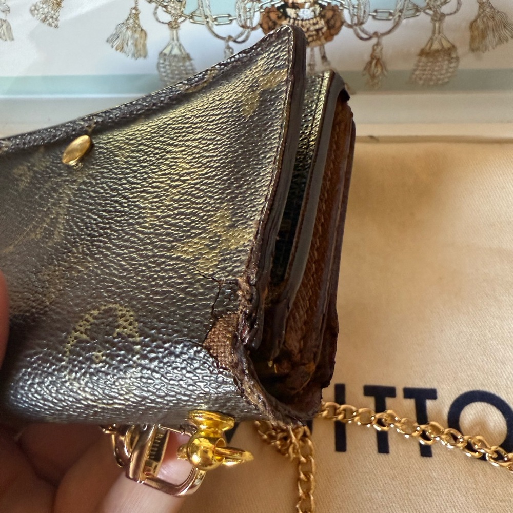 Louis Vuitton Vintage Brown Monogram Wallet in Chain - Picture 7 of 14